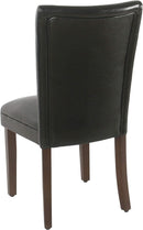 Parsons Dining Chair Black Faux Leather Modern Style