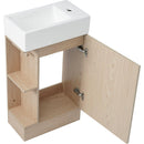 18.6' Bathroom Vanity with Sink, Bathroom Vanity Cabinet with Two-tier Shelf, Left or Right Orientation, Natural (Old Sku:WF308491AAN)