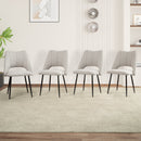 4-Chair Set Combination, Modern and Simple, With High Resilience Filling, Metal Legs, Adjustable Feet, Suitable For Kitchens and Dining Rooms,(Beige)