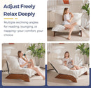 Beige Upholstered Living Room Chair Adjustable Backrest