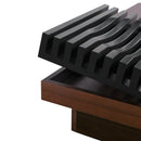 ITALIAN RETRO-Inspired Acacia Wood Storage Coffee Table, Brown & Black, MDF & Acacia, 35x35 inches