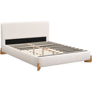 Elegant Boucle Upholstered Bed, A Luxurious and Comfortable Bedroom Centerpiece, Queen Size, White