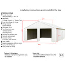 [25X33FT] Alora Heavy-Duty Double Garage Galvanized Steel Barn Shed (SAK61234)