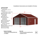 [25X33FT] Alora Heavy-Duty Dual-Door Galvanized Steel Storage Shed (SAK72345)