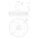 26" Modern DC Motor Downrod Mount Reversible Crystal Ceiling Fan with Lighting and Remote Control