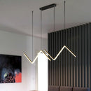 DecorBites™ Contemporary Zigzag Pendant LED Light Fixture with Metal Suspension