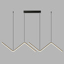 DecorBites™ Contemporary Zigzag Pendant LED Light Fixture with Metal Suspension