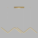 DecorBites™ Contemporary Zigzag Pendant LED Light Fixture with Metal Suspension