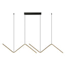 DecorBites™ Contemporary Zigzag Pendant LED Light Fixture with Metal Suspension