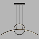 DecorBites™ Modern LED Pendant Light Fixture: Circle and Linear Design with Metal Hanging