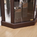 Corner Lighted Curio Cabinet Corner Glass Cabinet Lighted Curio Cabinet Corner Display Case for Living Room, Curio Cabinet, Antique collection, Wine,Bar Glass Storage Light Included,Dark Cherry