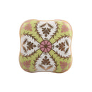 Mascot Hardware Ceramic Square 1-4/7 in. Green & Gold Drawer Cabinet Knob