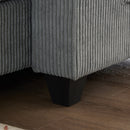 Convertible Chaise Lounge 63' Loveseat Sofa Bed with USB Ports, Cup Holders, Phone Holder, Ample Storage, Grey Corduroy