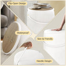 Velvet Upholstered Storage Ottoman With Removable Liner