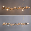 Modern gold metal arched ceiling light for dining room with 6 bulbs