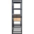 Open-Style Wardrobe with Hanging Rails, Shelves and Drawers, Black