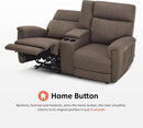 Mocha Power Recliner Loveseat With Massaging For Living Room Comfort