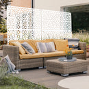 Outdoor & Indoor Privacy Screen Metal Privacy Screen 76' H×48' W, Freestanding Decorative Privacy Screen for Deck Balcony Patio, Privacy Fence Panels for Outside Lawn Garden PS115 WHITE