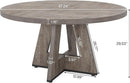 Round Dining Table 47 Inch Wood Farmhouse Grey Kitchen