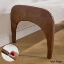 51-Inch Wide Ottoman Bench Beige Sherpa Upholstery