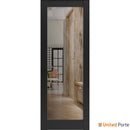 Lucia 2166 Matte Black Barn Door Slab with Clear Glass