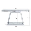 Modern Luxe Full-Body Mirror Entryway Table with Trapezoid Base, 360° Reflective Console, Scratch-Resistant, Open Storage, Silver, MDF & Glass, 55.9'