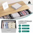 Bedroom Tall Linen Textured Fabric Dresser Drawers