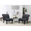 Button Tufted Slipper Chair For Compact Living Room Decor