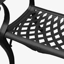Ornate Traditional Outdoor Mesh Lattice Aluminum Patio Dining Chair