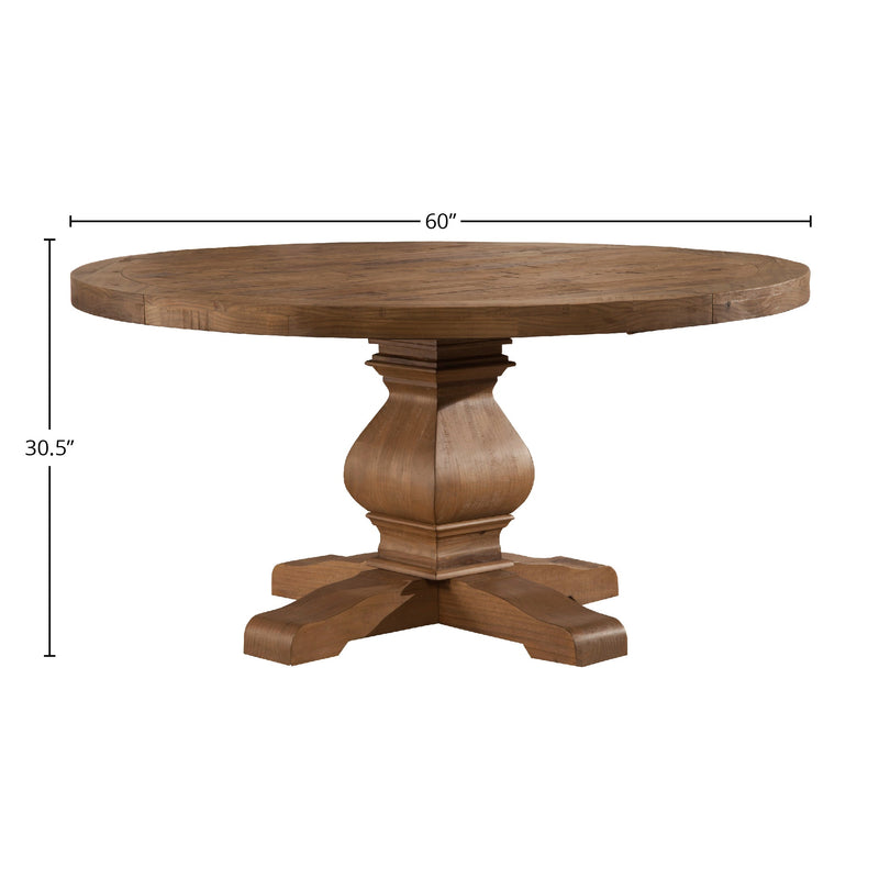 Kensington Round Dining Table, Reclaimed Natural