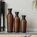 Desktop Vase, Brown Decorative Floor Vase, Classic and Neat Floor Vase, High Independent Flower Stand, Artificial Vine Vase, PVC Floor Vase, Home Decoration Flower Stand Set of 3 pieces