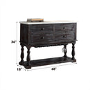 Gerardo - Server - White Marble Top & Weathered Espresso
