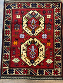 Small Persian Tribal Rug, Red and Ivory, Baluch Rug