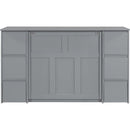 Twin Size Murphy Bed with Drawers, Cabinets and USB Ports,Gray
