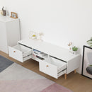Elegant and Functional 2 Drawer TV Cabinet with Solid Wood Legs - 56 * 15 * 17 Inches
