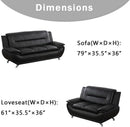 Leather Couches For Living Room Black Sofa And Loveseat Set