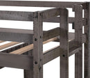 House Bunk Beds Twin Over Full Wood Distressed Grey