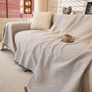 Natural Textured Linen Couch Cover, Breathable & Hypoallergenic Furniture Protector