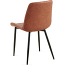 Brown Set of 4 Leathaire Dining Chairs ,Mid-Century Modern Leathaire Chairs Kitchen Living Room Armless Side Chair with Metal Legs Set Of 4