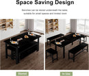 63 Inch Extendable Dining Table Set Black For 4 To 8