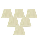 5"W x 4"H Set of 6 Crisp Linen Pleated Clip-on Candelabra Lampshade