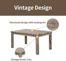 Rustic Dining Table Set Six NailheadAccents Chairs