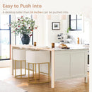 27 Inch Counter Height Bar Stools With Backrest And Arms Gold Metal Frames Beige Linen Upholstery