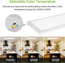 1X4 Ft Led Flat Panel Light Dimmable Selectable Color Temperature Ultra Slim Flush Mount Ceiling Lamp 4800 Lm 48W 2 Pack