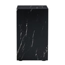 Rectangular Black Marble Texture MDF Coffee Table - Luxurious Design, 11.8*11.8*19.6 Inch, Perfect Living Room Accent