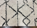 Modern Shag Rug 5x7, Ivory and Black Area Rug 5 x 7 ft