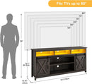 Wooden Farmhouse TV Stand 70 Inch With Double Storage