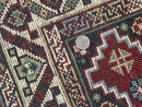 Persian Afshar Rug 4x5 Red Navy Geometric Tribal Wool Carpet