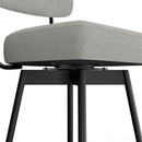 Giselle Swivel Bar Stools Set 2 29 Inch Upholstered Light Grey