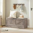 SolidWoodFinish Storage Bench Greige 43Inch Drawer